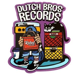 Dutch Bros Records Rebel Volume 1 Vinyl Sticker Cat Music Coffee 5/2026